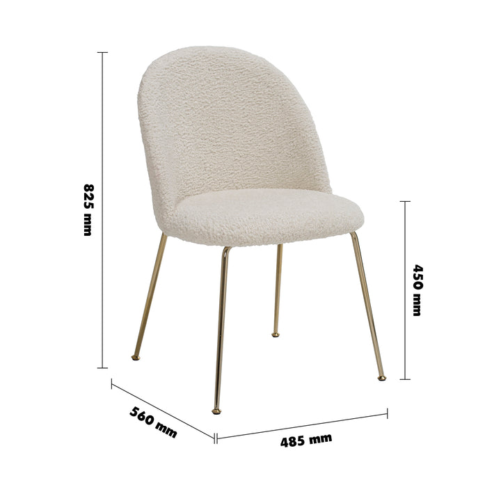 Modern Fabric Dining Chair SHEEPSKIN Size Chart