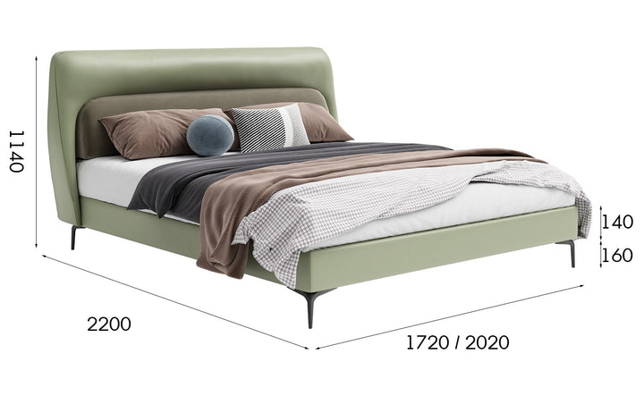 Modern Microfiber Leather Bed RAFFETY Size Chart