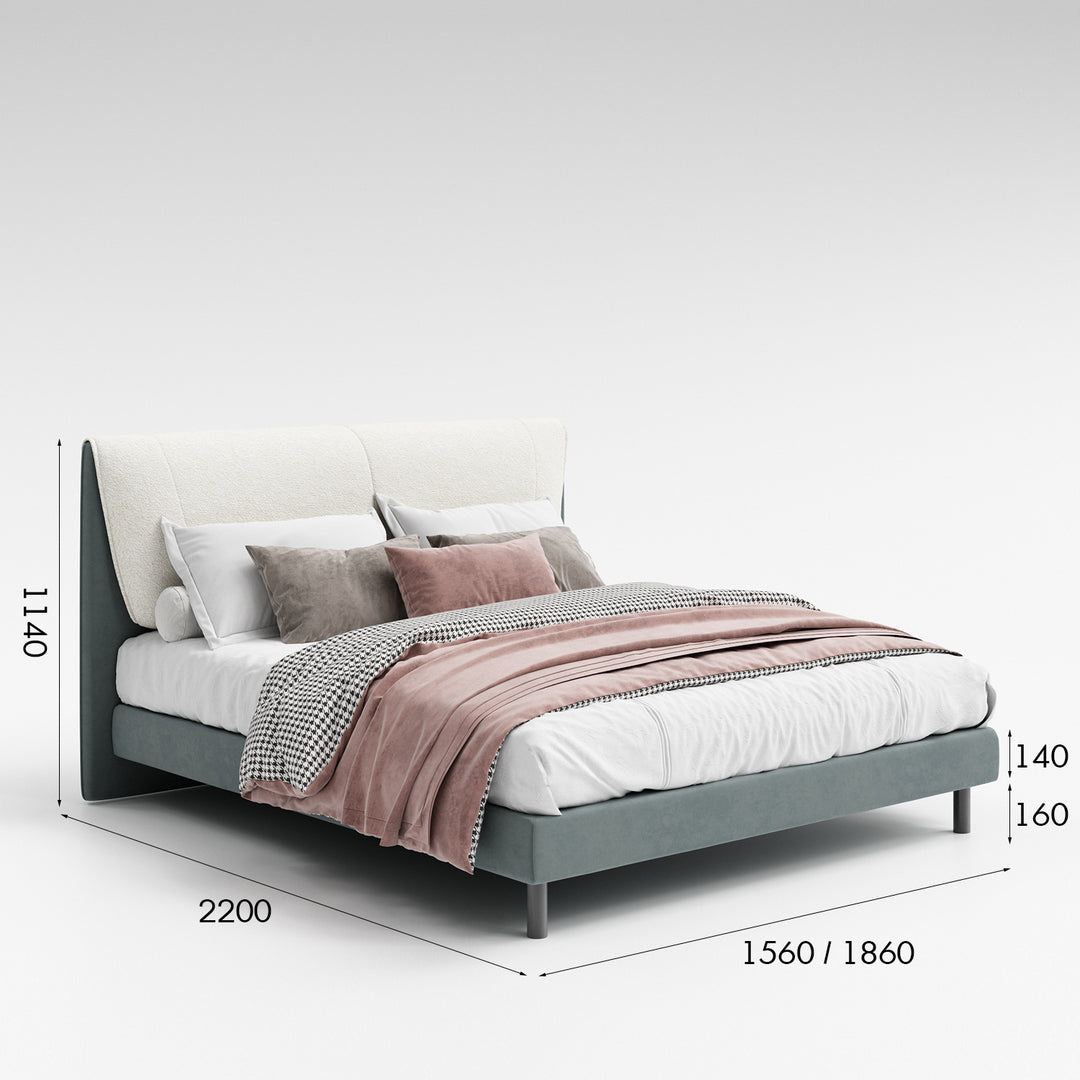 Modern Microfiber Leather Bed KEANU Size Chart