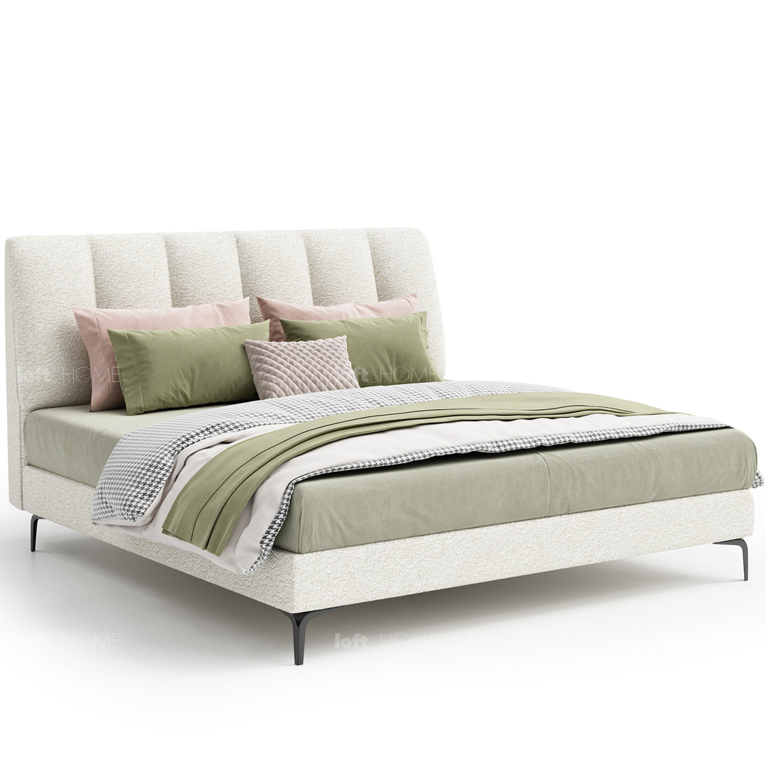 Modern Fabric Bed CORY White Background