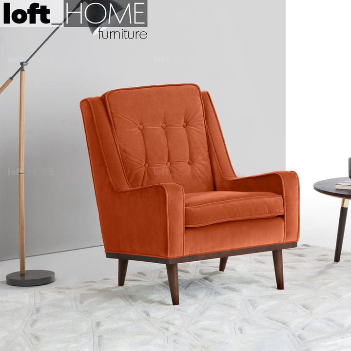 Modern Velvet 1 Seater Sofa SCOTT Detail 3