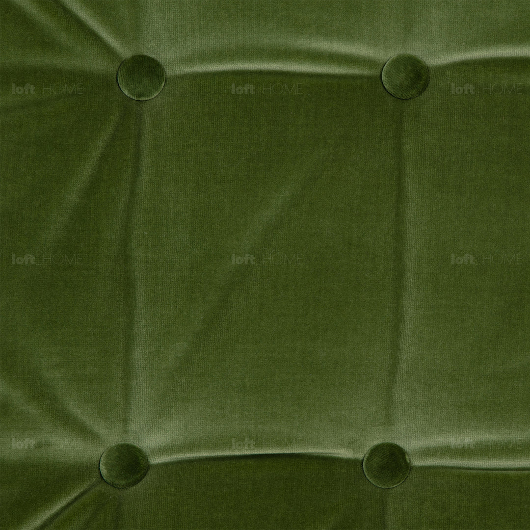 Modern velvet 1 seater sofa scott in still life.