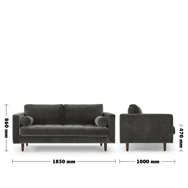 Modern Velvet 2 Seater Sofa SCOTT Detail 4