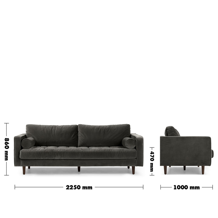 Modern Velvet 3 Seater Sofa SCOTT Detail 18