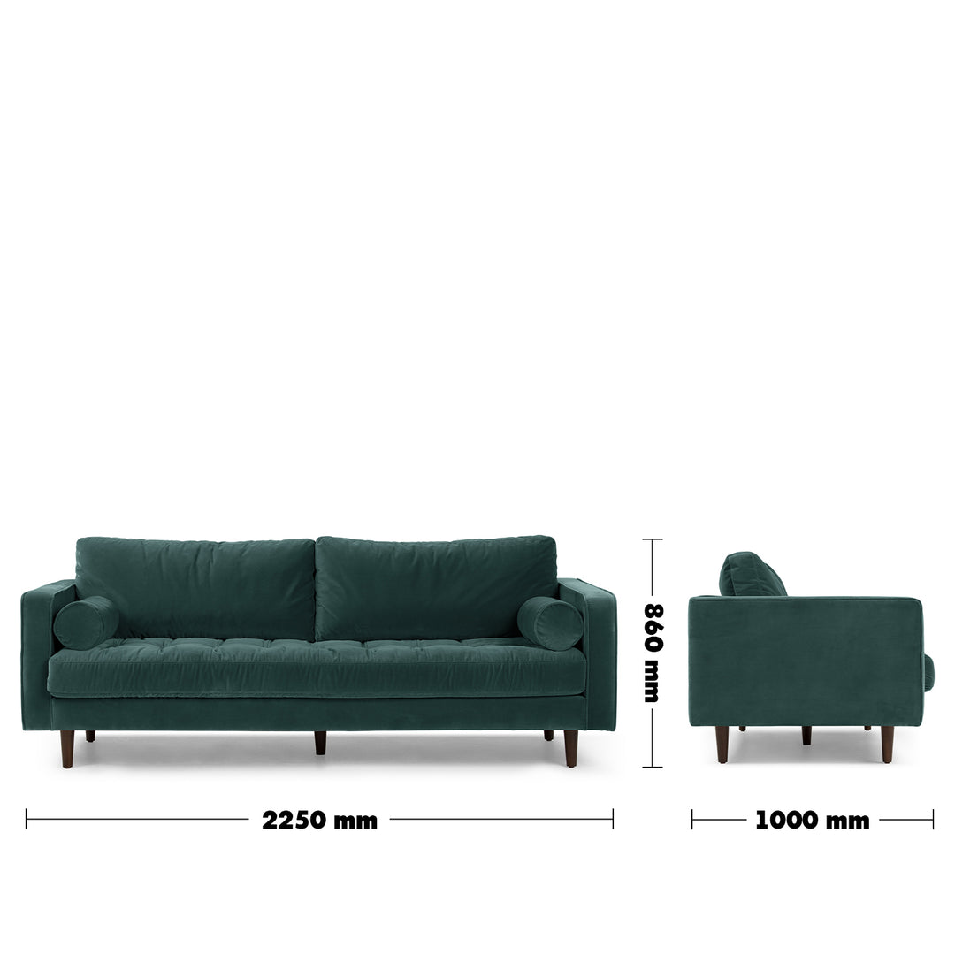 Modern Velvet 3 Seater Sofa SCOTT Detail 77