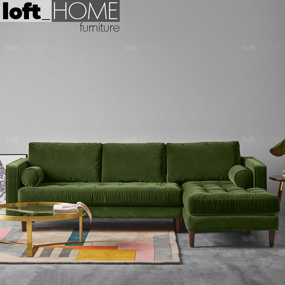 Modern Velvet Sofa L Shape SCOTT 3+L Primary Product