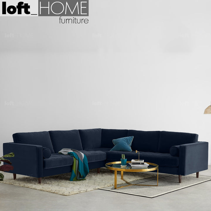Modern Velvet L Shape Sofa SCOTT 3+3 Detail 2