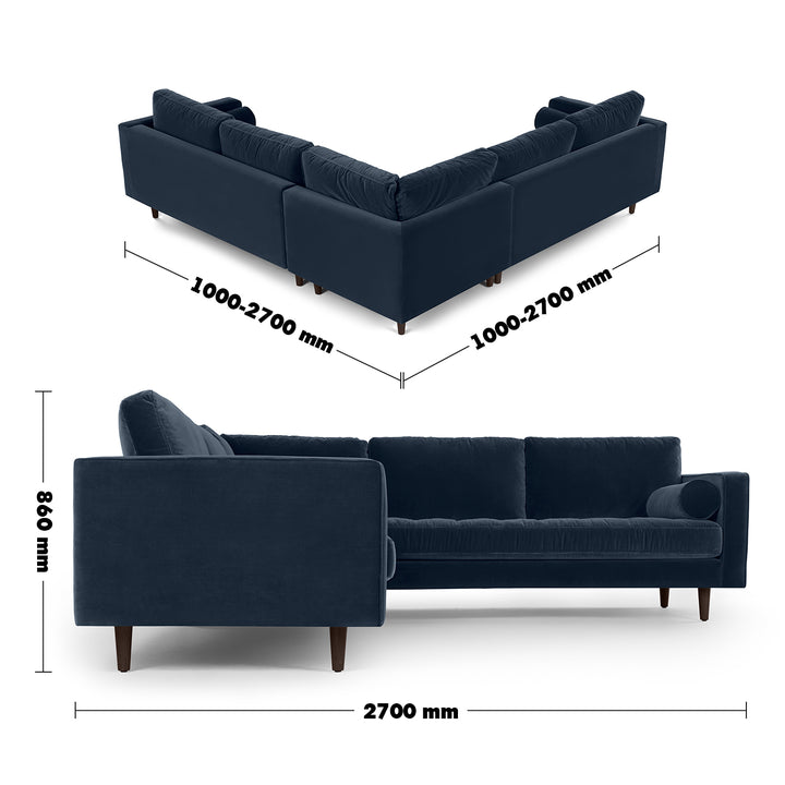 Modern Velvet L Shape Sofa SCOTT 3+3 Detail 3