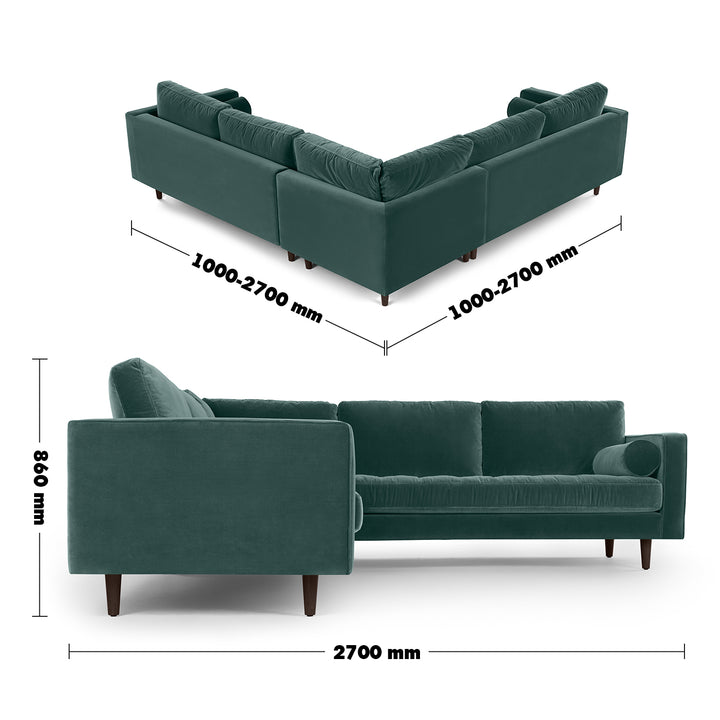 Modern Velvet L Shape Sofa SCOTT 3+3 Detail 18
