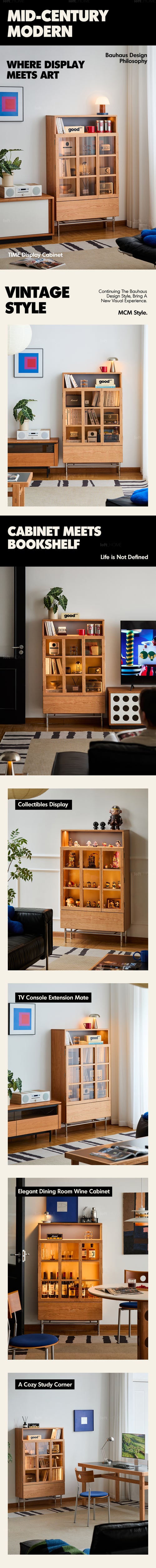 Bauhaus Cherry Wood Display Cabinet TIME Good to Know Preview-1