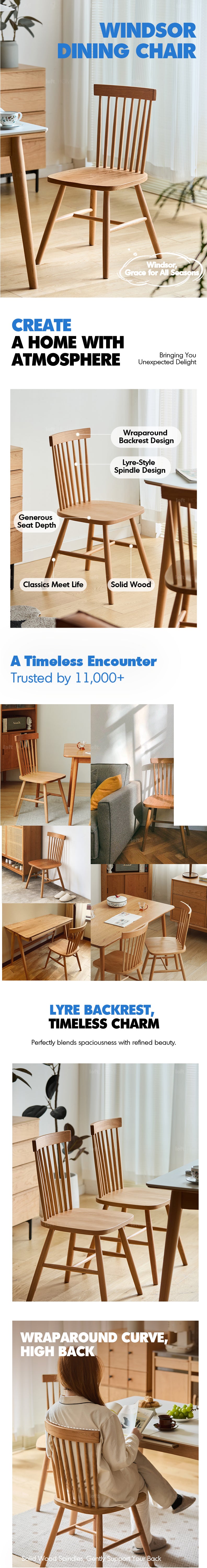 Scandinavian Cherry Wood Dining Chair WINDSOR Good to Know - 1