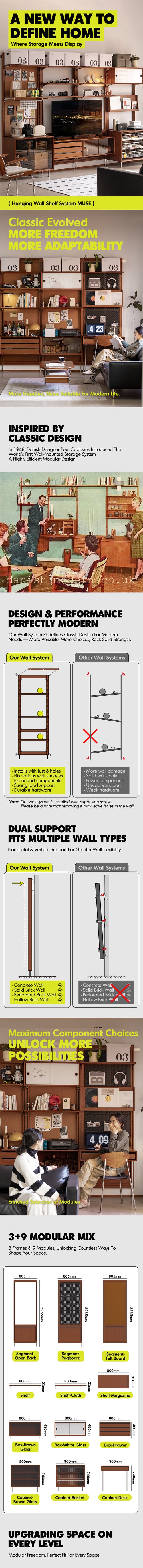 Bauhaus Boxwood Modular Hanging Wall Shelf System MUSE SINGLE Good to Know Preview-1