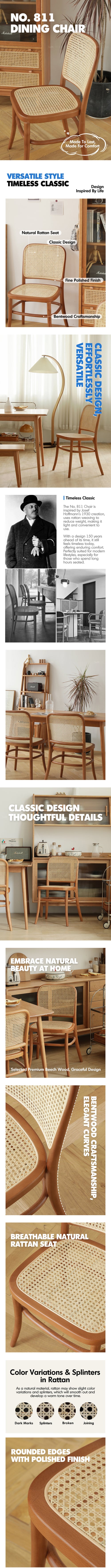 [Clearance] Scandinavian Rattan Dining Chair NO811 Good to Know Preview-1