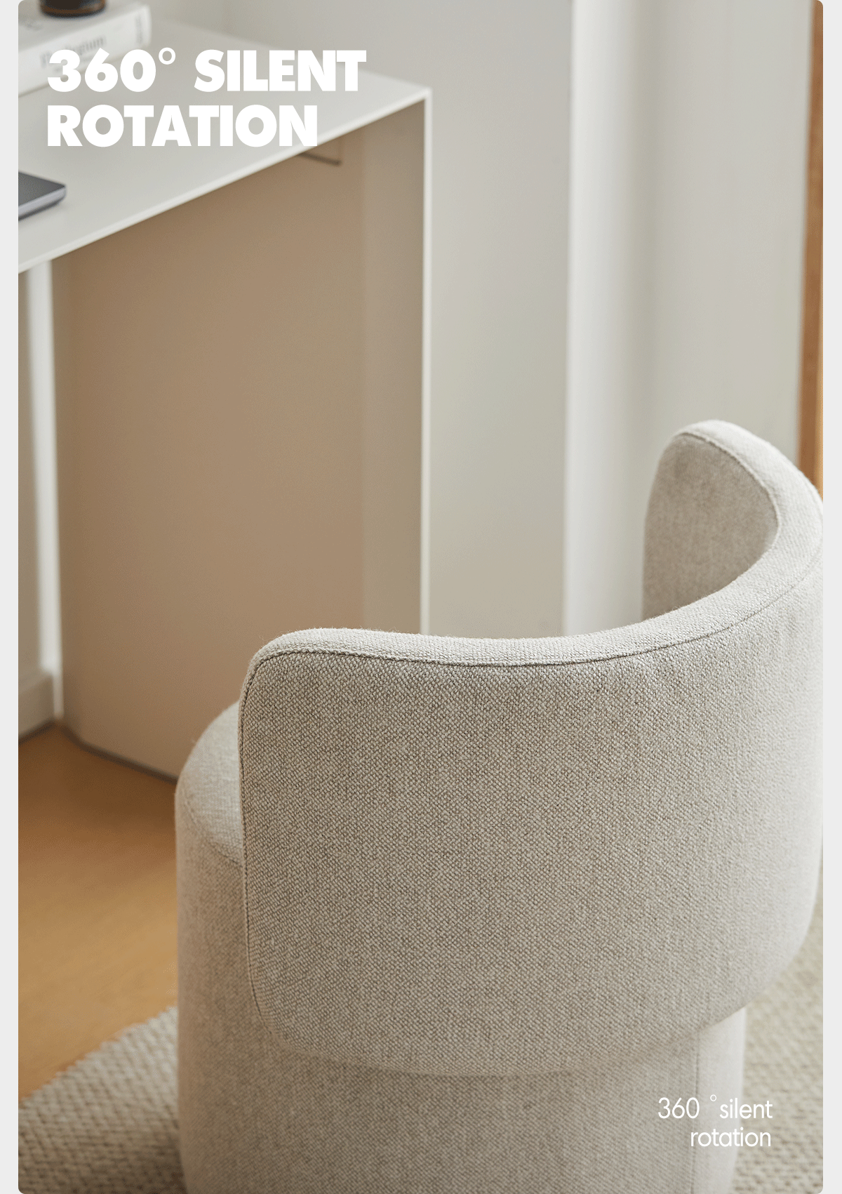 Minimalist Cotton Fabric Dressing Chair NOEL Good to Know - 2