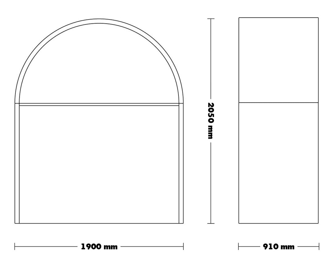 Minimalist Fabric Bar Table ROMA Size Chart
