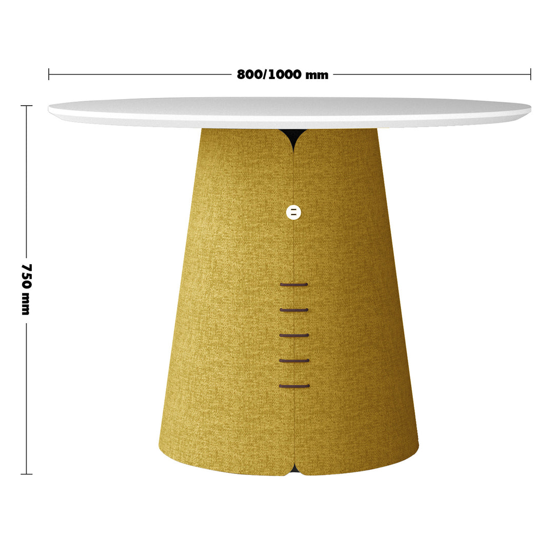 Minimalist Wood Round Dining Table COLLAR Size Chart