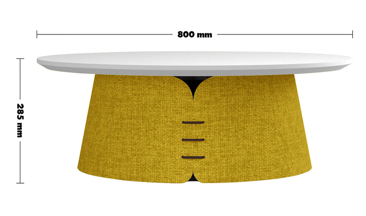 Minimalist Wood Coffee Table COLLAR Size Chart