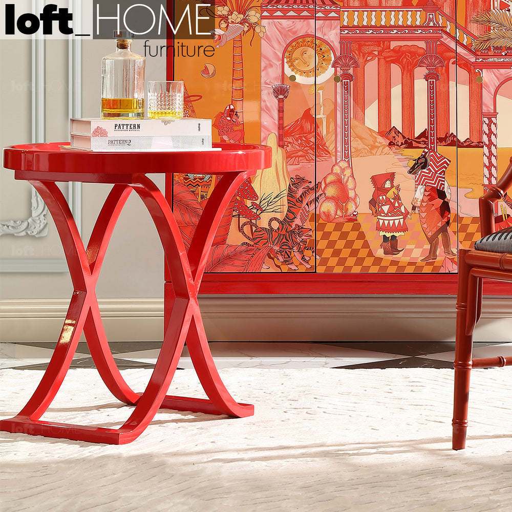 Eclectic Wood Side Table REDHOOD Primary Product