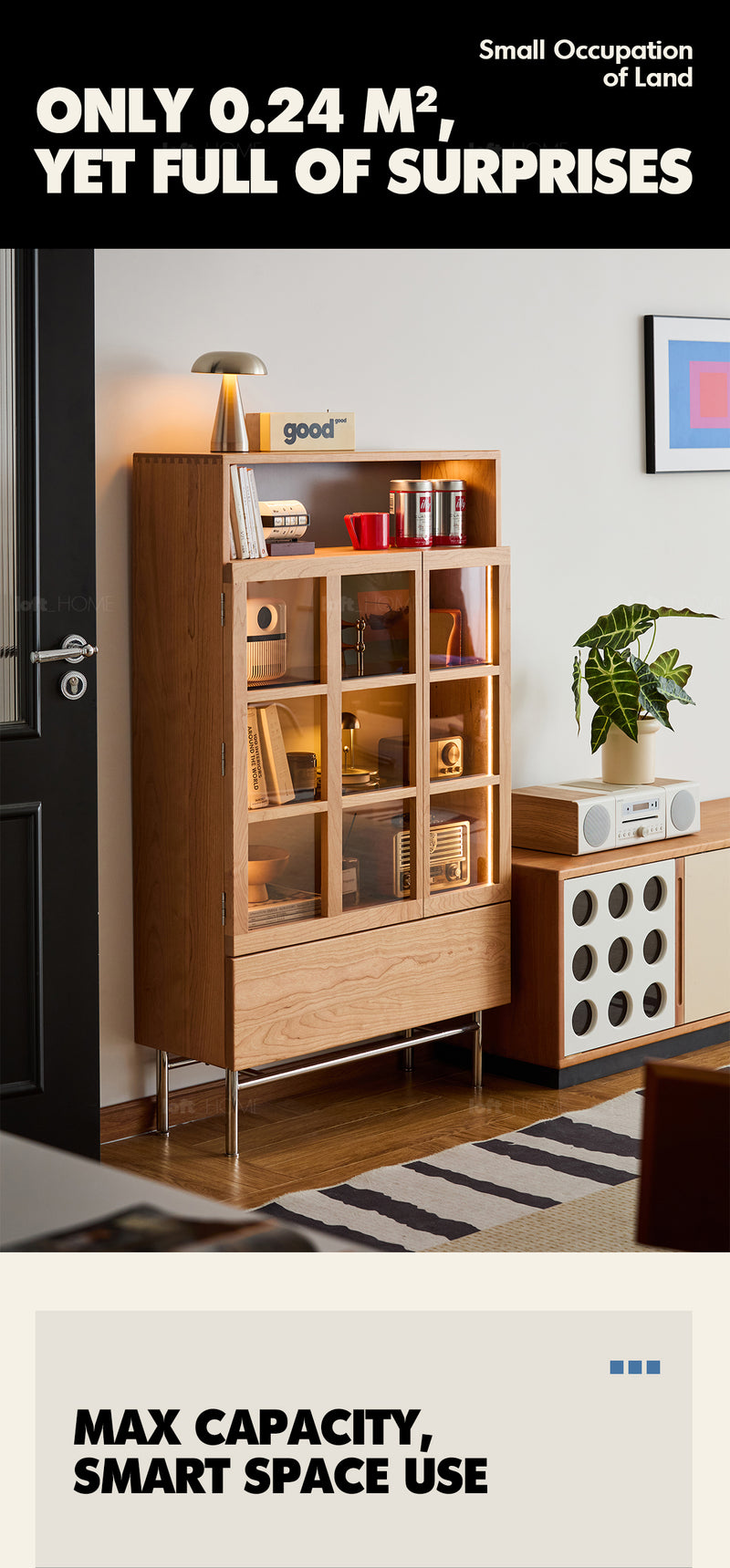 Bauhaus Cherry Wood Display Cabinet TIME Good to Know - 2