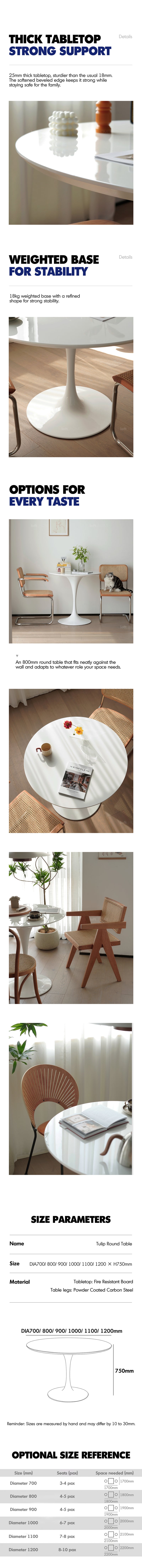 Minimalist Plywood Round Dining Table TULIP Good to Know - 2