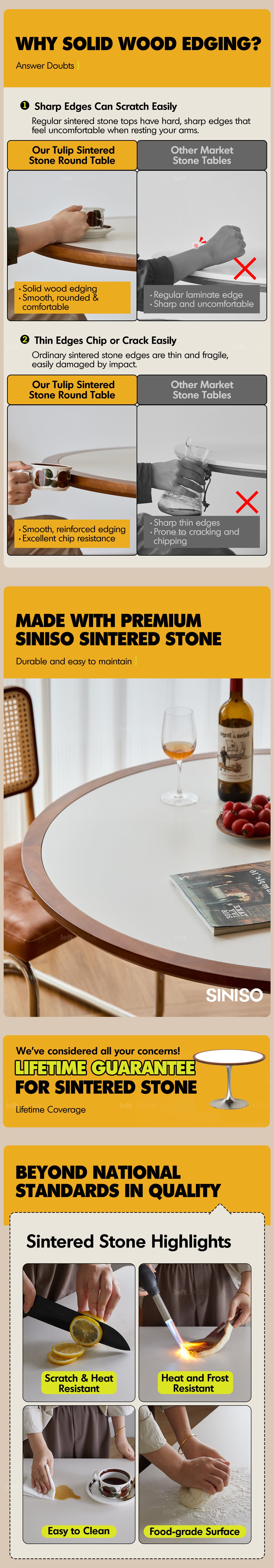 Bauhaus Sintered Stone Stainless Steel Round Dining Table TULIP Good to Know - 2