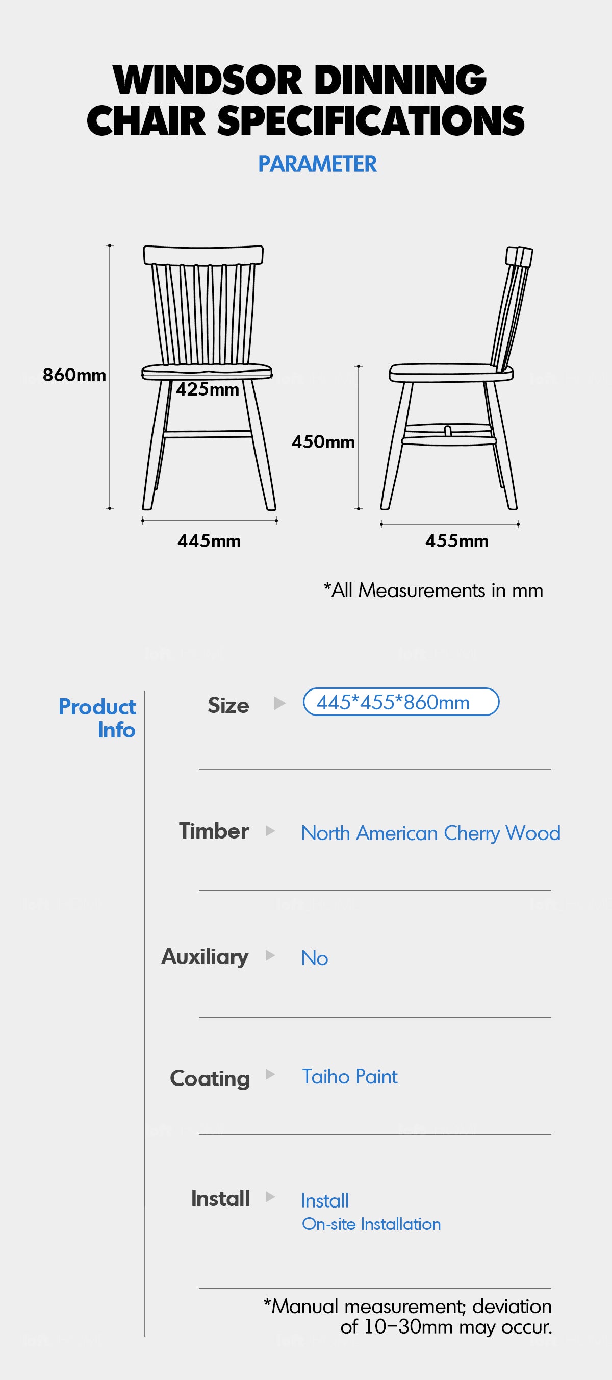 Scandinavian Cherry Wood Dining Chair WINDSOR Good to Know - 3