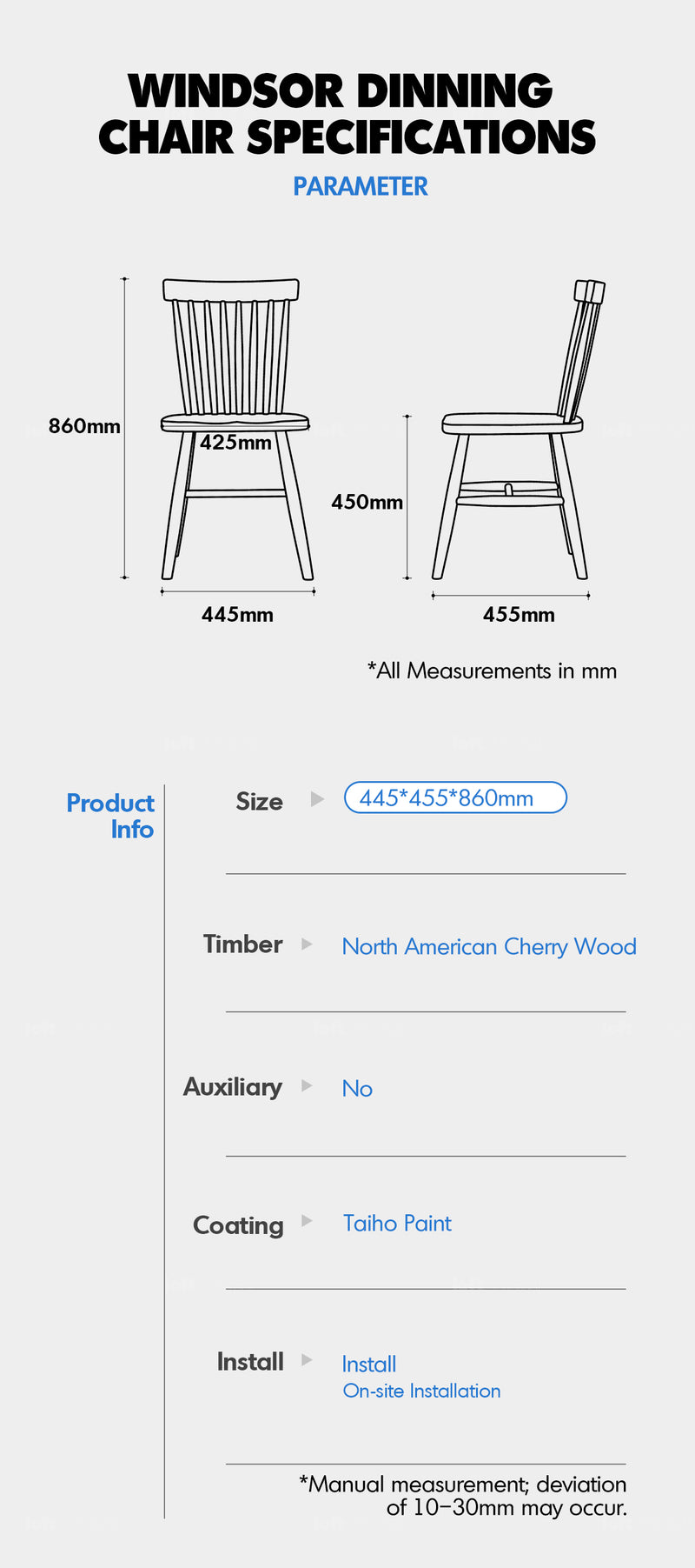 Scandinavian Cherry Wood Dining Chair WINDSOR Good to Know - 3