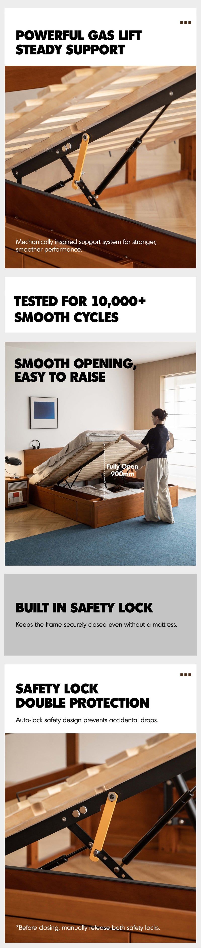 Vintage Boxwood Lift-Up Storage Platform Bed With Drawer KANGAROO More Details and Instruction_3