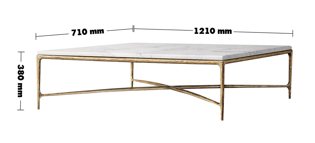 Modern Marble Coffee Table THADDEUS Size Chart