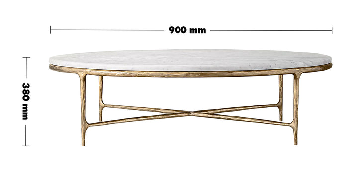 Modern Marble Coffee Table THADDEUS ROUND Size Chart
