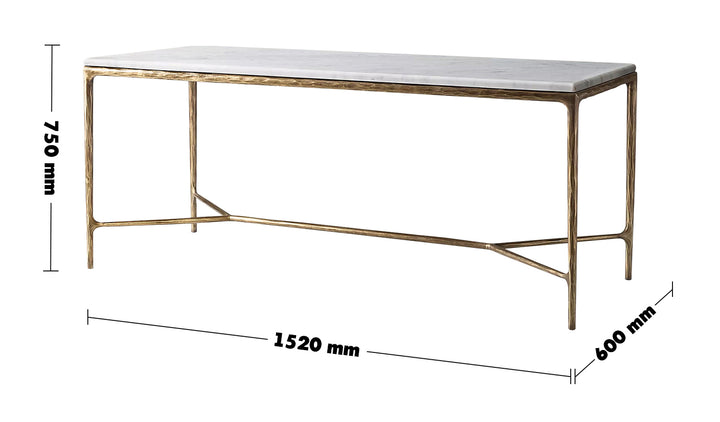 Modern Marble Dining Table THADDEUS Size Chart
