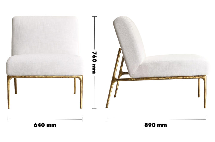 Modern Fabric 1 Seater Sofa THADDEUS ARMLESS Size Chart