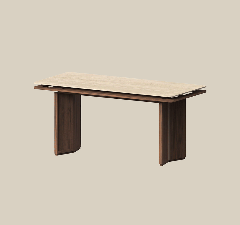Japandi Walnut Wood Sintered Stone Dining Table STRATON Good to Know - 3
