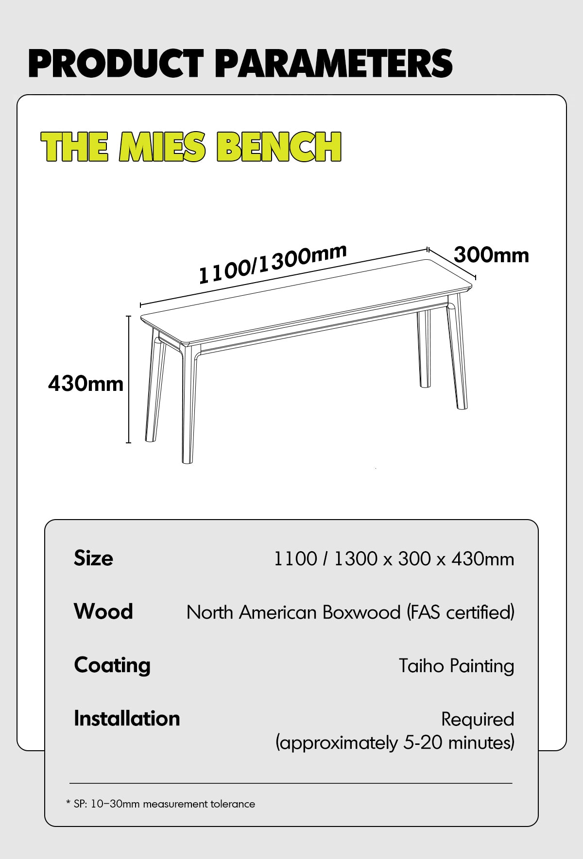 Vintage Boxwood Dining Bench MIES Good to Know - 3