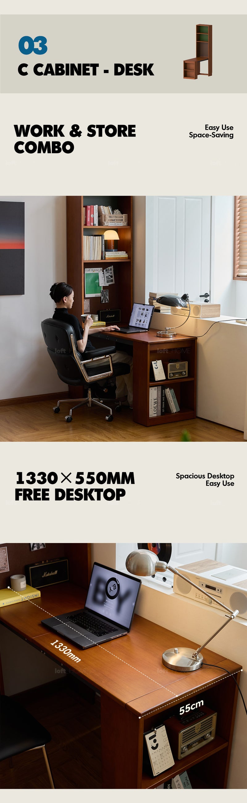 Bauhaus Boxwood Extendable Study Desk Bookshelf MIES Good to Know - 3