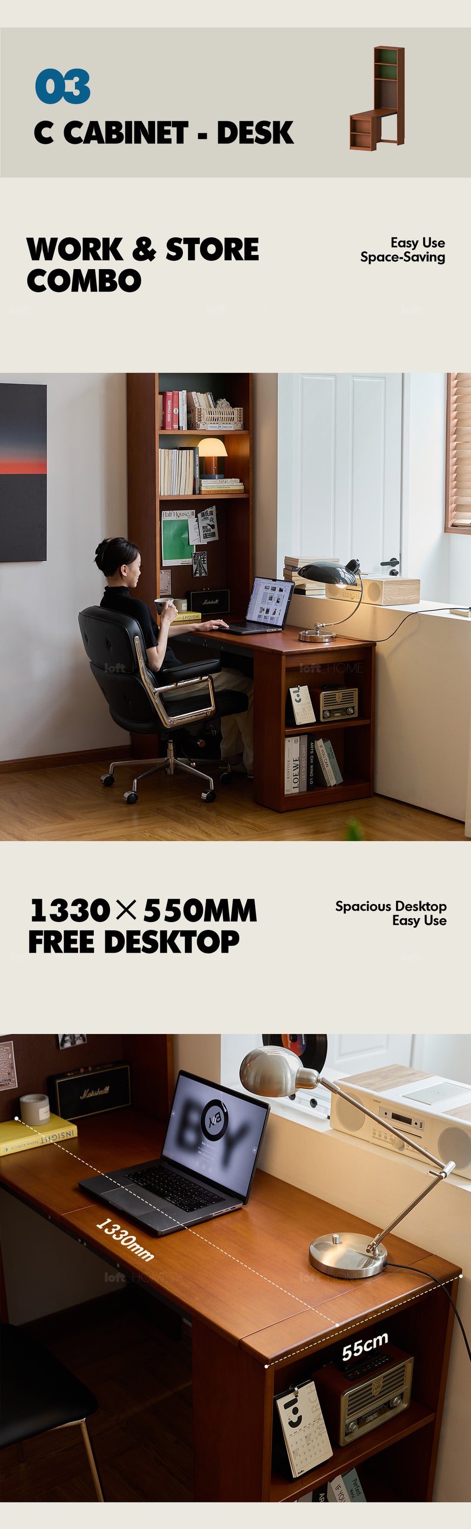 Bauhaus Boxwood Extendable Study Desk Bookshelf MIES More Details and Instruction_3