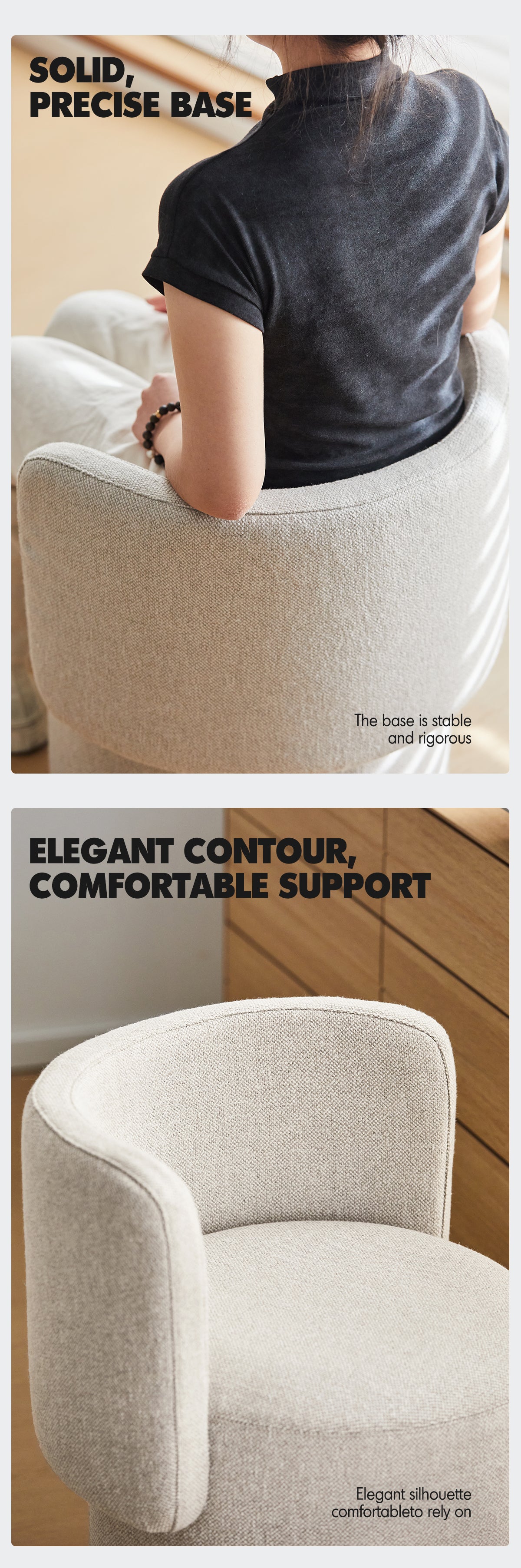 Minimalist Cotton Fabric Dressing Chair NOEL Good to Know - 3