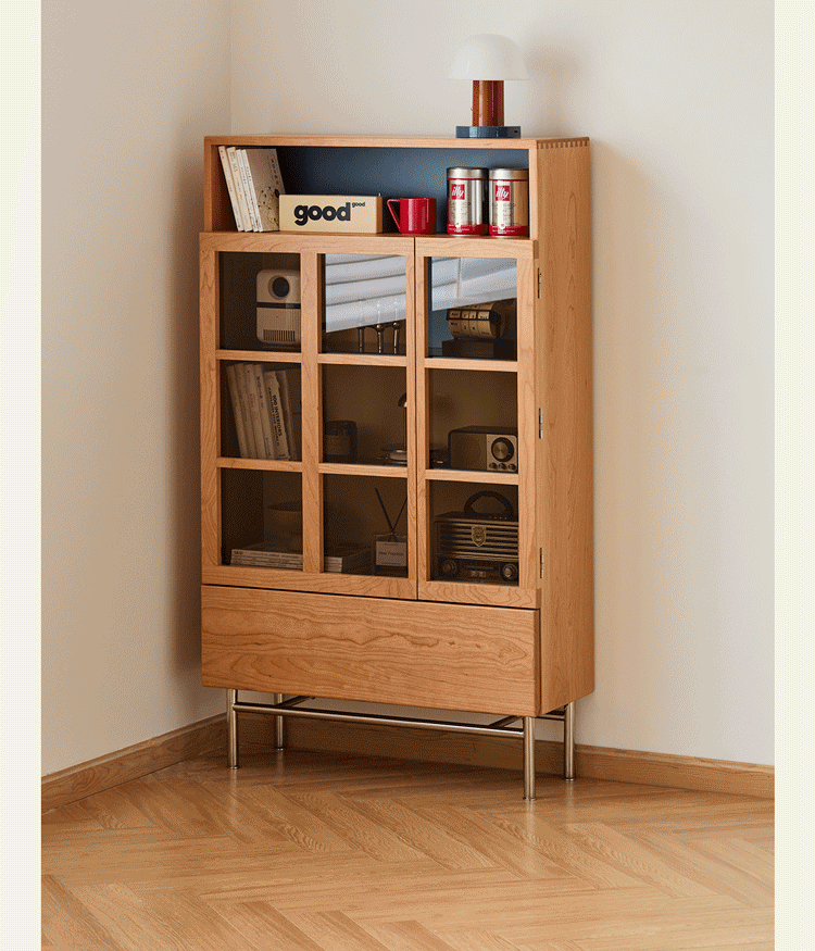 Bauhaus Cherry Wood Display Cabinet TIME Good to Know - 3