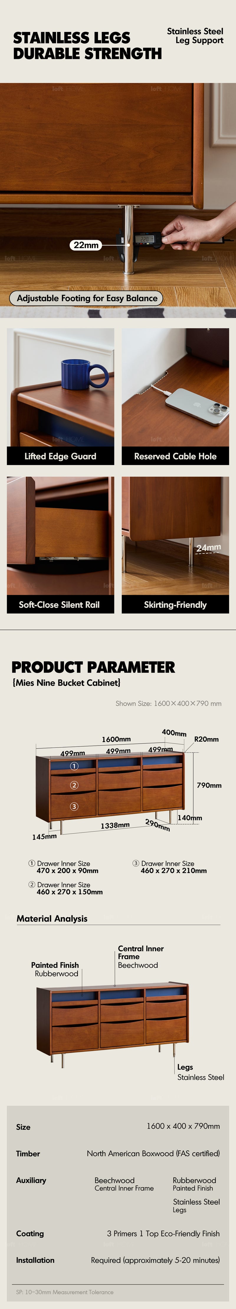 Bauhaus Boxwood Chest Of 9 Drawers MIES Good to Know - 3