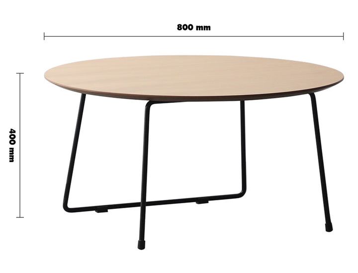 Scandinavian Wood Coffee Table CARLOS ROUND Size Chart