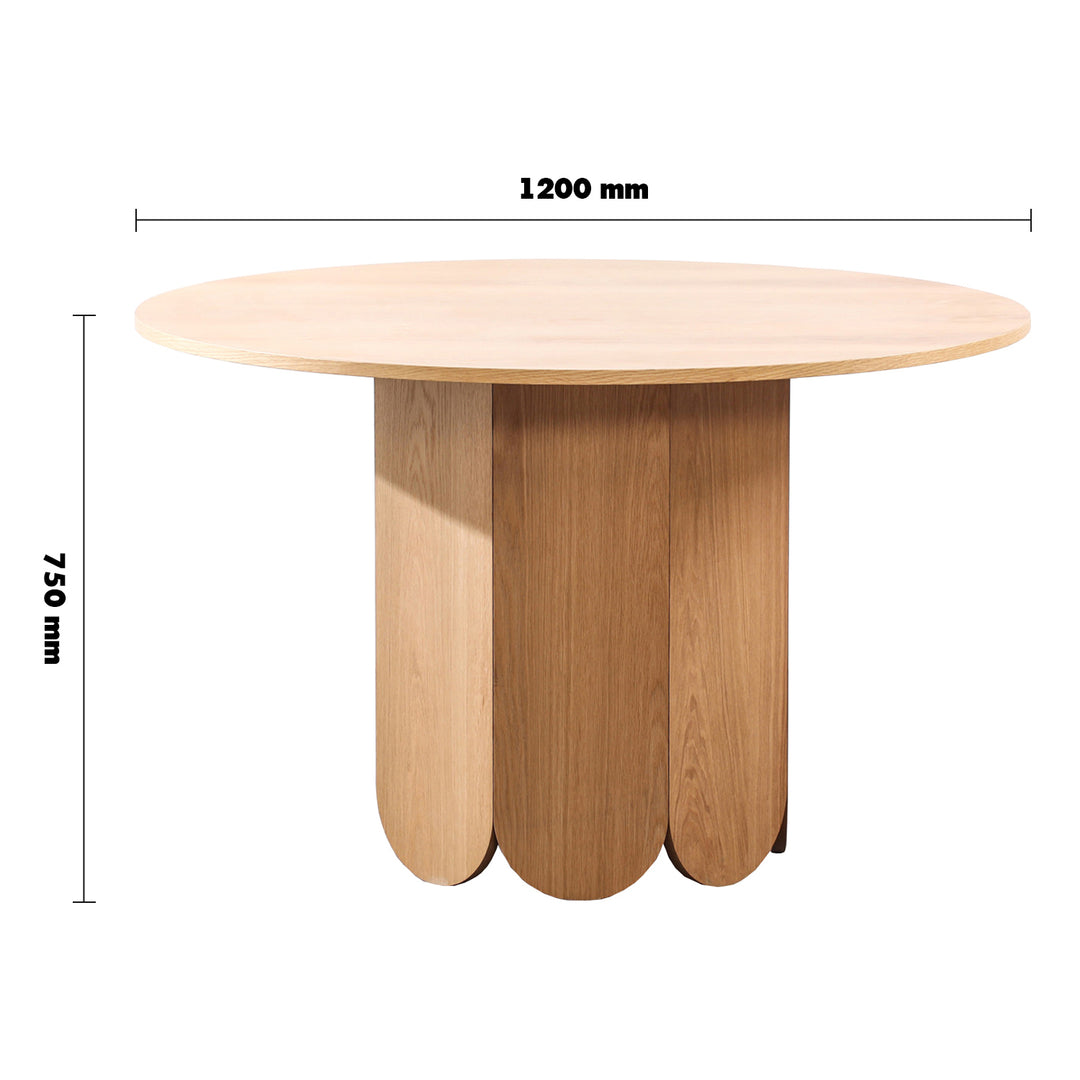 Scandinavian Wood Round Dining Table ELENOR Environmental