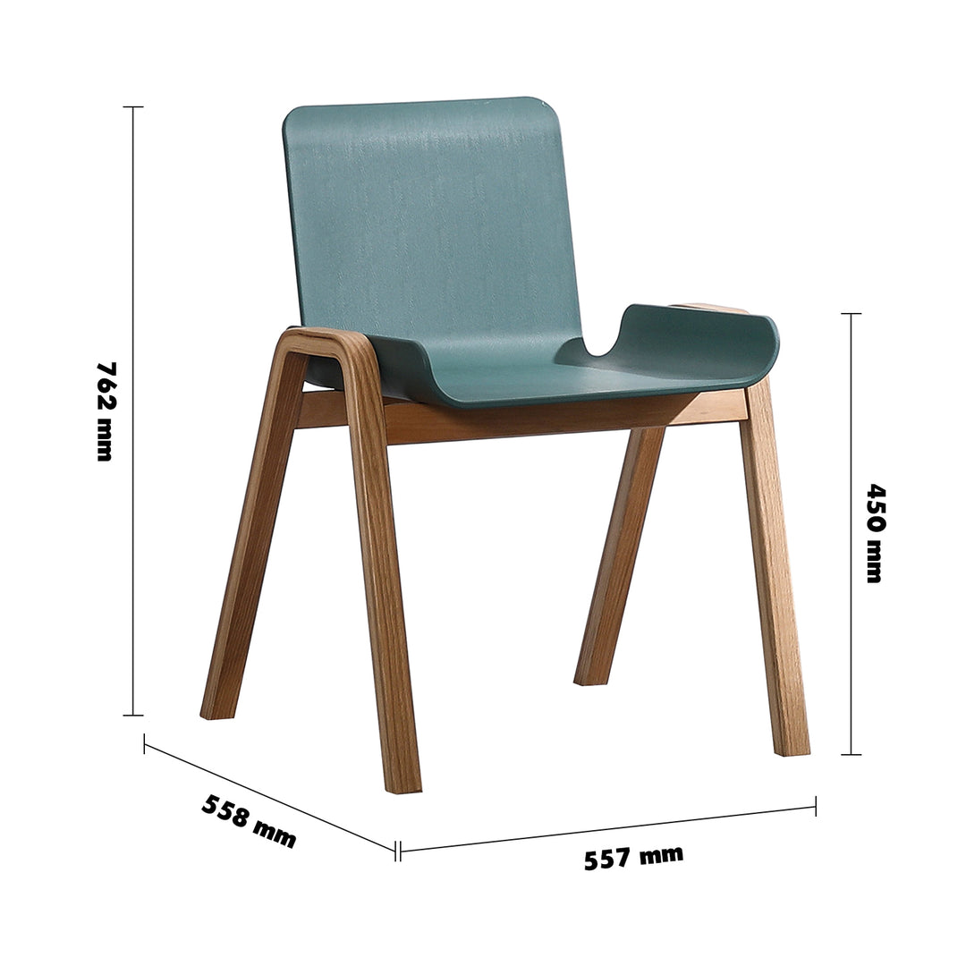 Scandinavian Plastic Dining Chair LARCH Size Chart