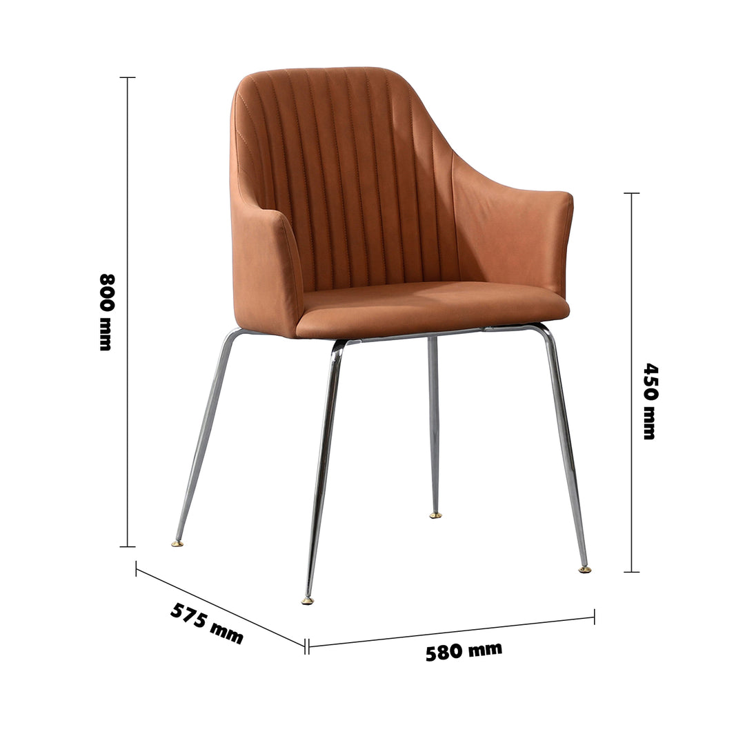 Scandinavian Fabric Dining Chair KONNA Size Chart