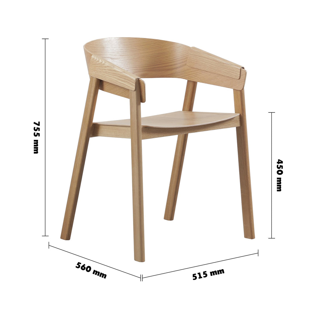 (Fast Delivery) Scandinavian Wood Dining Chair SIMONE Size Chart