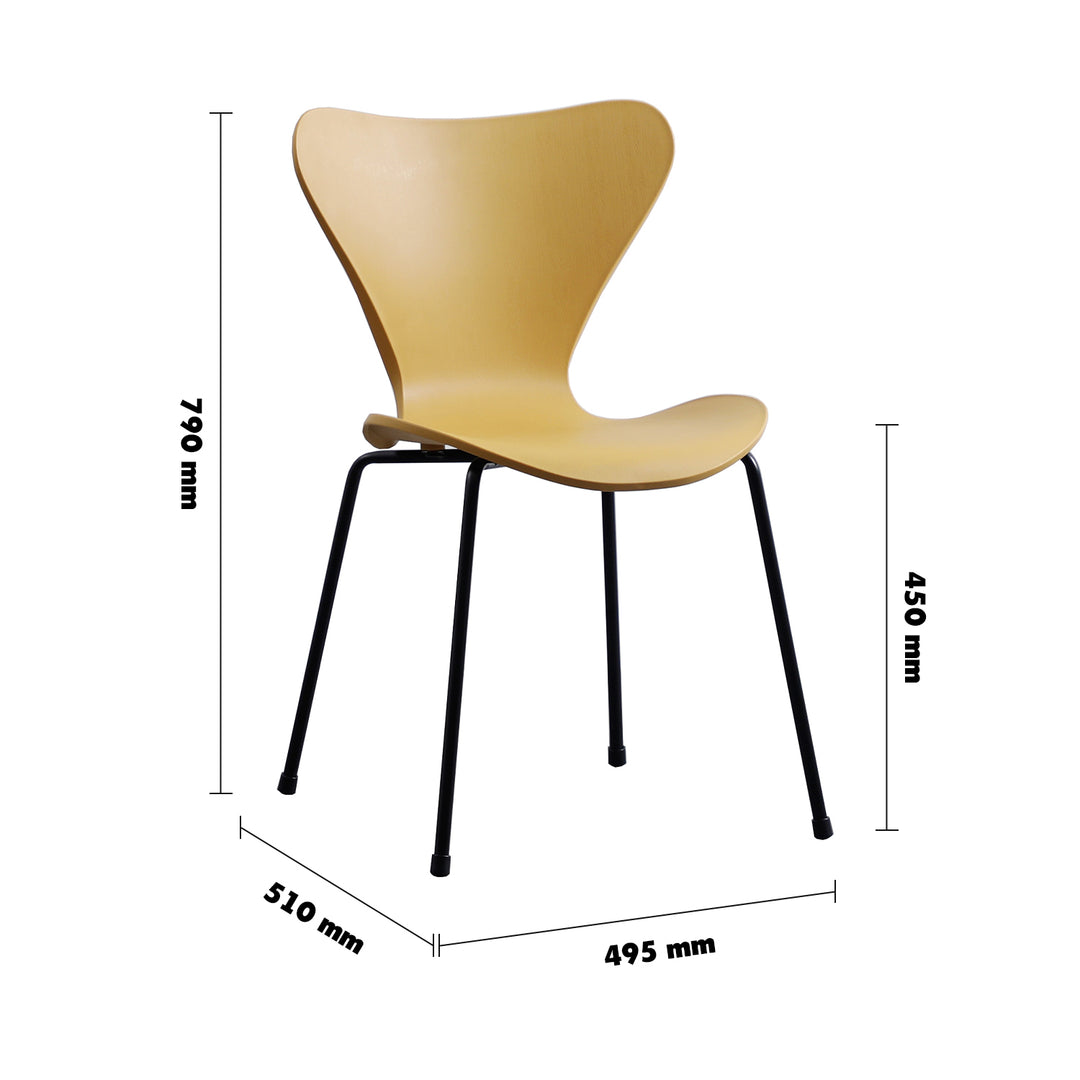 Scandinavian Plastic Dining Chair ANT Size Chart