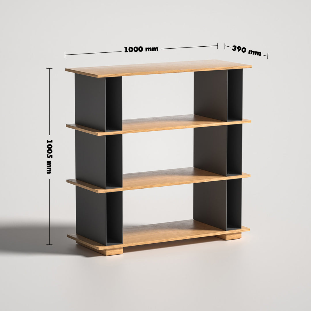 Modern Wood Shelf Bookshelf VALEEN Size Chart