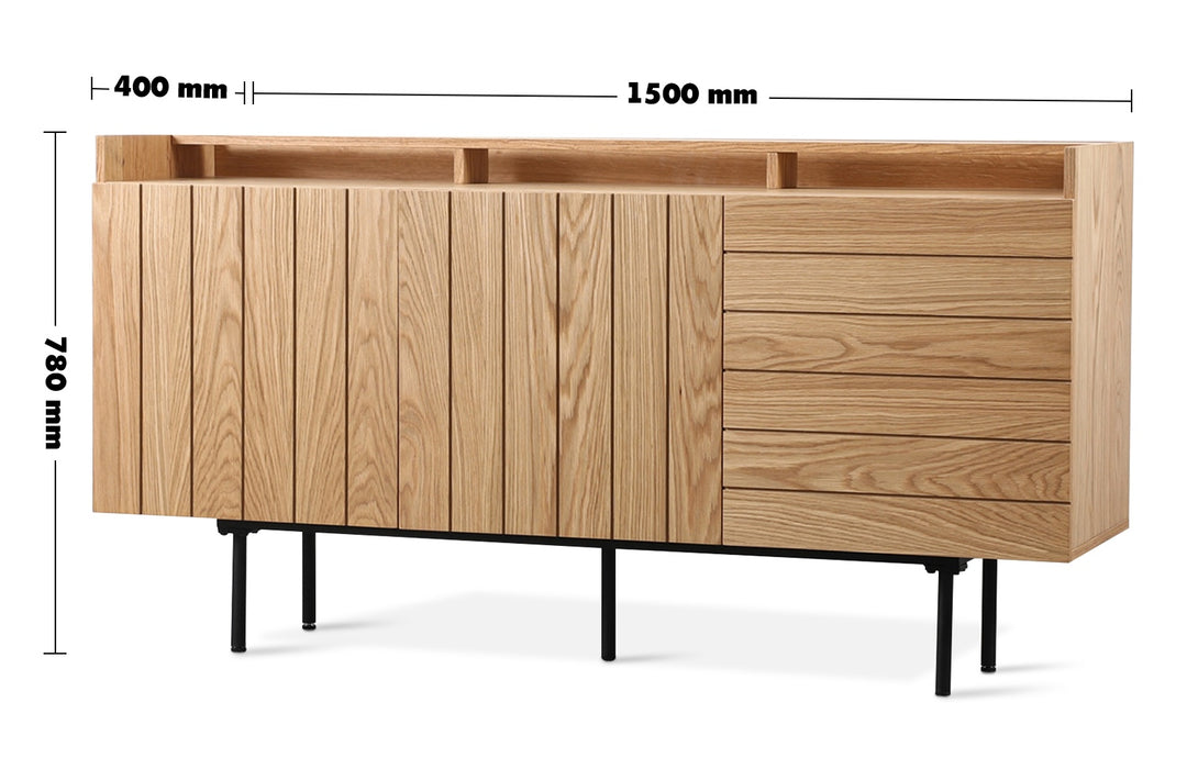 Scandinavian Wood Drawer Cabinet LUMI L Size Chart