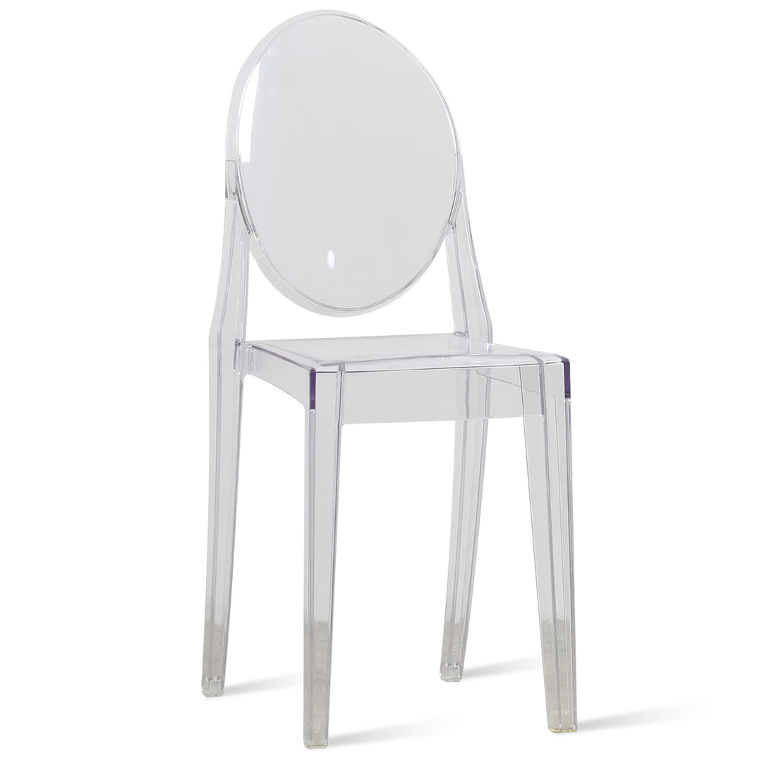 Scandinavian Plastic Dining Chair GHOST VEE White Background