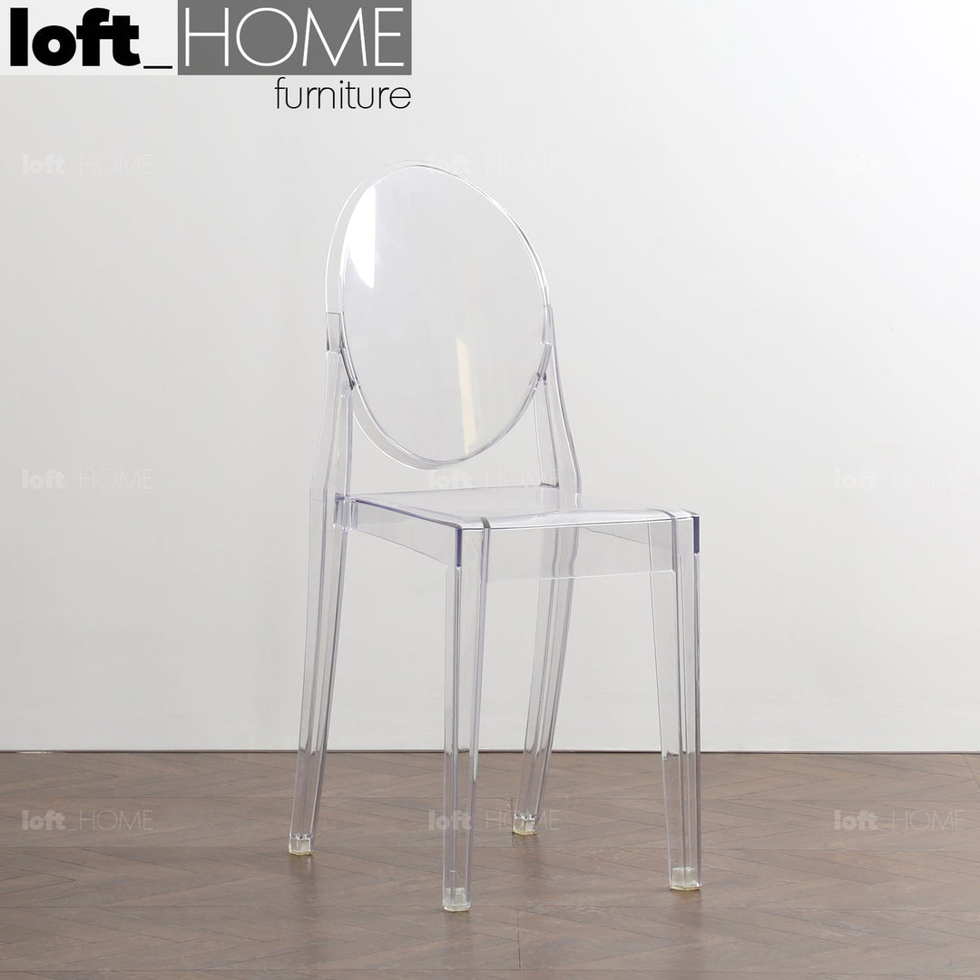 (Fast Delivery) Scandinavian Plastic Dining Chair GHOST VEE Still Life