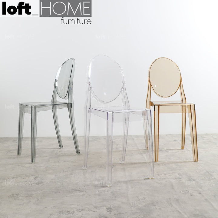 (Fast Delivery) Scandinavian Plastic Dining Chair GHOST VEE Primary Product